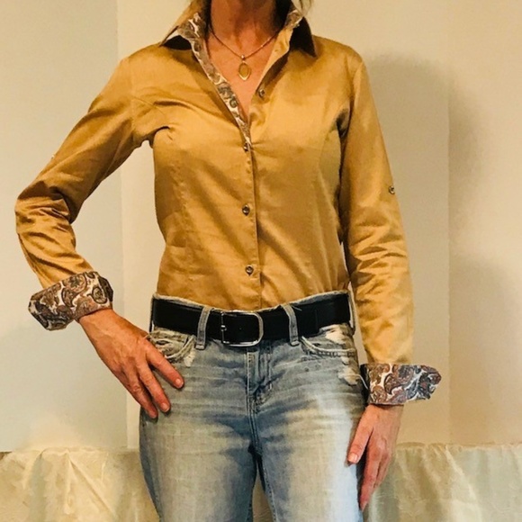 Jared Lang button down shirt with paisley cuffs - Picture 1 of 4